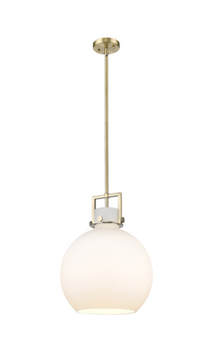 Newton Sphere - 1 Light - 14 inch - Brushed Brass - Pendant (411-1SL-BB-G410-14WH)