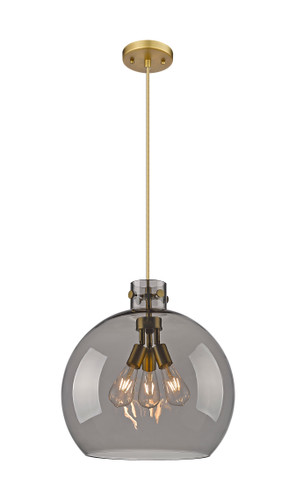 Newton Sphere - 3 Light - 18 inch - Brushed Brass - Cord hung - Pendant (410-3PL-BB-G410-18SM)