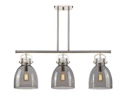 Newton Bell - 3 Light - 42 inch - Polished Nickel - Island Light (410-3I-PN-G412-10SM)