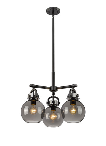 Newton Sphere - 3 Light - 21 inch - Matte Black - Pendant (410-3CR-BK-G410-7SM)