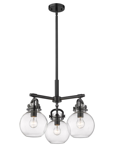 Newton Sphere - 3 Light - 21 inch - Matte Black - Pendant (410-3CR-BK-G410-7CL)