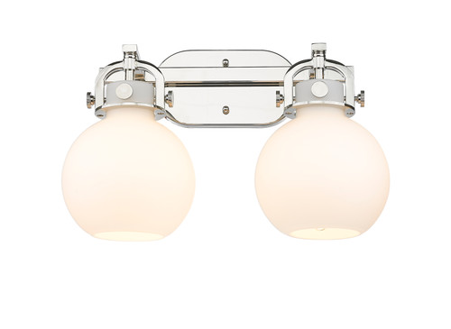 Newton Sphere - 2 Light - 17 inch - Polished Nickel - Bath Vanity Light (410-2W-PN-G410-7WH)