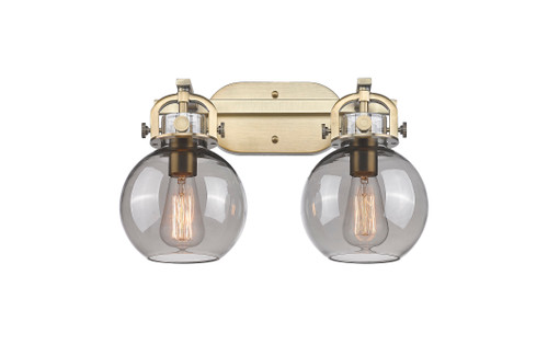 Newton Sphere - 2 Light - 17 inch - Brushed Brass - Bath Vanity Light (410-2W-BB-G410-7SM)