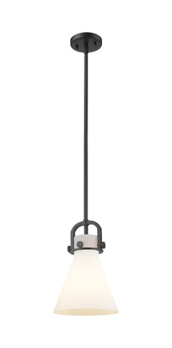 Newton Cone - 1 Light - 8 inch - Matte Black - Mini Pendant (410-1SS-BK-G411-8WH)