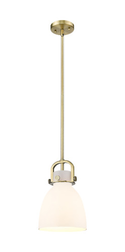 Newton Bell - 1 Light - 8 inch - Brushed Brass - Mini Pendant (410-1SS-BB-G412-8WH)