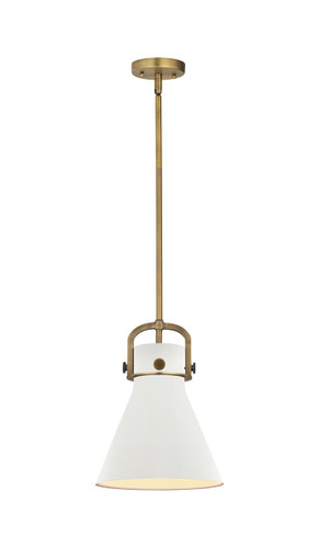 Newton Cone - 1 Light - 10 inch - Brushed Brass - Mini Pendant (410-1SM-BB-M411-10W)