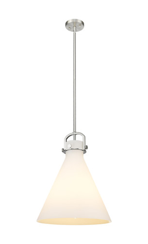 Newton Cone - 1 Light - 16 inch - Satin Nickel - Pendant (410-1SL-SN-G411-16WH)