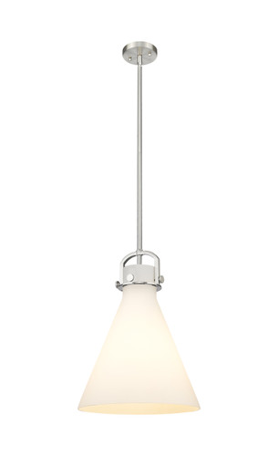 Newton Cone - 1 Light - 14 inch - Satin Nickel - Pendant (410-1SL-SN-G411-14WH)