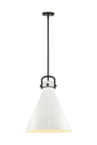 Newton Cone - 1 Light - 16 inch - Matte Black - Pendant (410-1SL-BK-M411-16W)