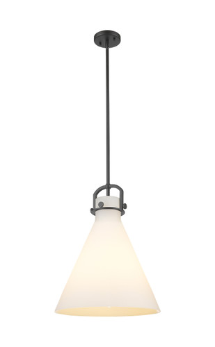 Newton Cone - 1 Light - 16 inch - Matte Black - Pendant (410-1SL-BK-G411-16WH)