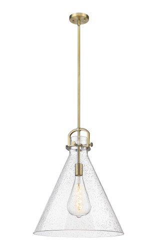 Newton Cone - 1 Light - 18 inch - Brushed Brass - Pendant (410-1SL-BB-G411-18SDY)