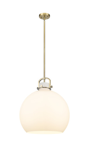Newton Sphere - 1 Light - 18 inch - Brushed Brass - Pendant (410-1SL-BB-G410-18WH)