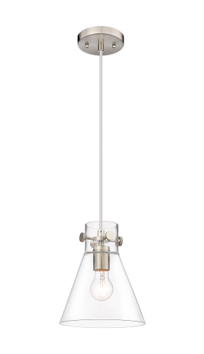 Newton Cone - 1 Light - 8 inch - Brushed Satin Nickel - Cord hung - Pendant (410-1PS-SN-G411-8CL)
