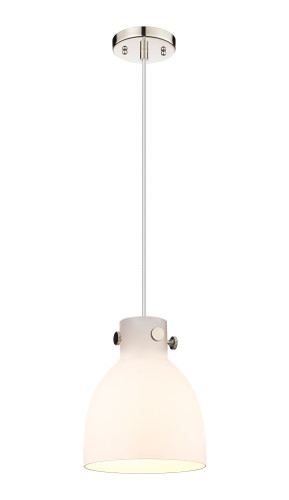 Newton Bell - 1 Light - 8 inch - Polished Nickel - Cord hung - Pendant (410-1PS-PN-G412-8WH)