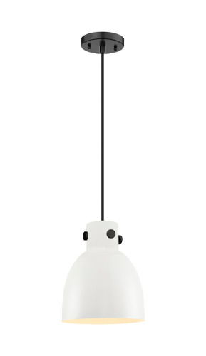 Newton Bell - 1 Light - 8 inch - Matte Black - Cord hung - Pendant (410-1PS-BK-M412-8W)