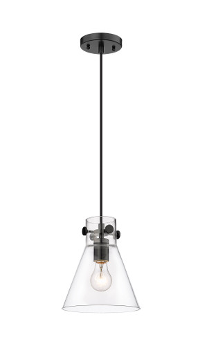 Newton Cone - 1 Light - 8 inch - Matte Black - Cord hung - Pendant (410-1PS-BK-G411-8CL)