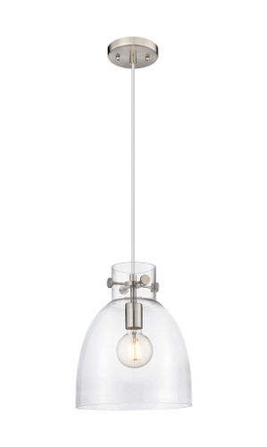Newton Bell - 1 Light - 10 inch - Satin Nickel - Cord hung - Pendant (410-1PM-SN-G412-10CL)