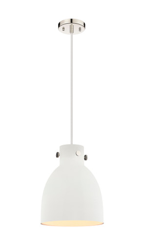 Newton Bell - 1 Light - 10 inch - Polished Nickel - Cord hung - Pendant (410-1PM-PN-M412-10W)