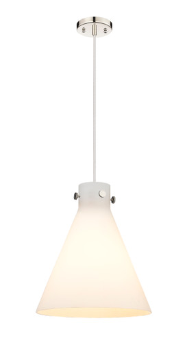Newton Cone - 1 Light - 14 inch - Polished Nickel - Cord hung - Pendant (410-1PM-PN-G411-14WH)