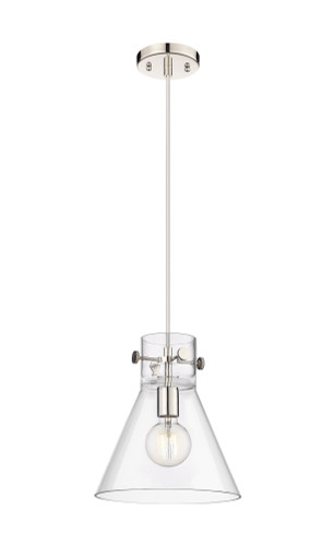 Newton Cone - 1 Light - 10 inch - Polished Nickel - Cord hung - Pendant (410-1PM-PN-G411-10CL)