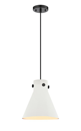Newton Cone - 1 Light - 10 inch - Matte Black - Cord hung - Pendant (410-1PM-BK-M411-10W)