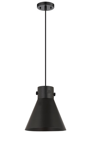 Newton Cone - 1 Light - 10 inch - Matte Black - Cord hung - Pendant (410-1PM-BK-M411-10BK)