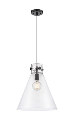 Newton Cone - 1 Light - 14 inch - Matte Black - Cord hung - Pendant (410-1PM-BK-G411-14CL)