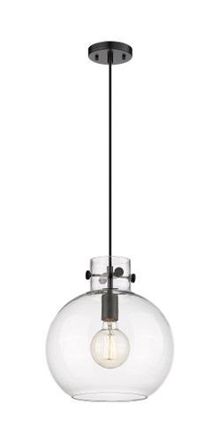 Newton Sphere - 1 Light - 12 inch - Matte Black - Cord hung - Pendant (410-1PM-BK-G410-12CL)