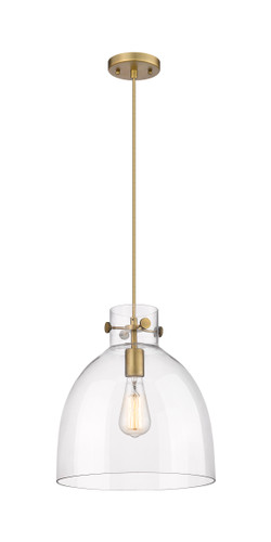 Newton Bell - 1 Light - 12 inch - Brushed Brass - Cord hung - Pendant (410-1PM-BB-G412-12CL)