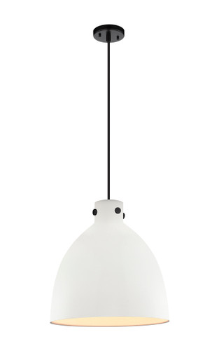 Newton Bell - 1 Light - 16 inch - Matte Black - Cord hung - Pendant (410-1PL-BK-M412-16W)