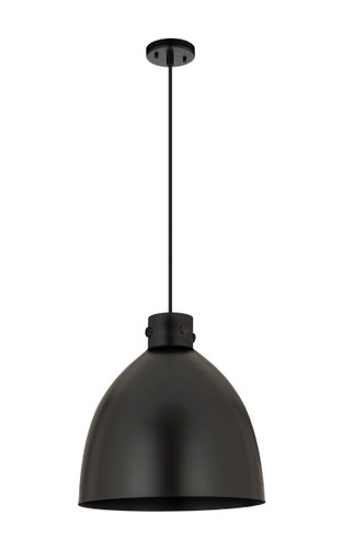 Newton Bell - 1 Light - 16 inch - Matte Black - Cord hung - Pendant (410-1PL-BK-M412-16BK)