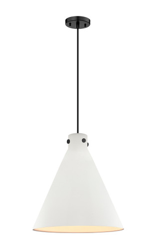 Newton Cone - 1 Light - 18 inch - Matte Black - Cord hung - Pendant (410-1PL-BK-M411-18W)