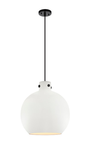 Newton Sphere - 1 Light - 16 inch - Matte Black - Cord hung - Pendant (410-1PL-BK-M410-16W)