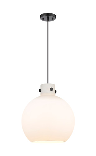 Newton Sphere - 1 Light - 14 inch - Matte Black - Cord hung - Pendant (410-1PL-BK-G410-14WH)