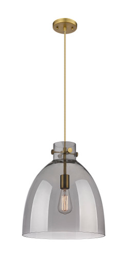 Newton Bell - 1 Light - 14 inch - Brushed Brass - Cord hung - Pendant (410-1PL-BB-G412-14SM)