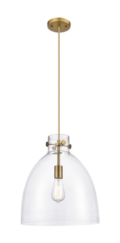 Newton Bell - 1 Light - 14 inch - Brushed Brass - Cord hung - Pendant (410-1PL-BB-G412-14CL)