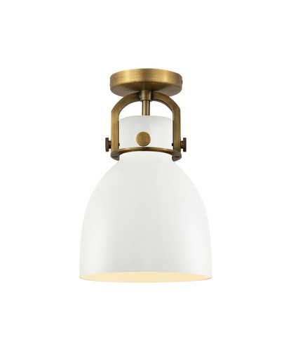 Newton Bell - 1 Light - 8 inch - Brushed Brass - Flush Mount (410-1F-BB-M412-8W)