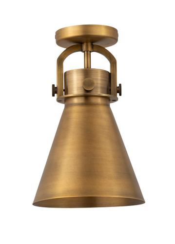 Newton Cone - 1 Light - 8 inch - Brushed Brass - Flush Mount (410-1F-BB-M411-8BB)