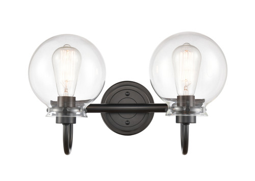 Olivia - 2 Light - 17 inch - Matte Black - Bath Vanity Light (437-2W-BK-CL)