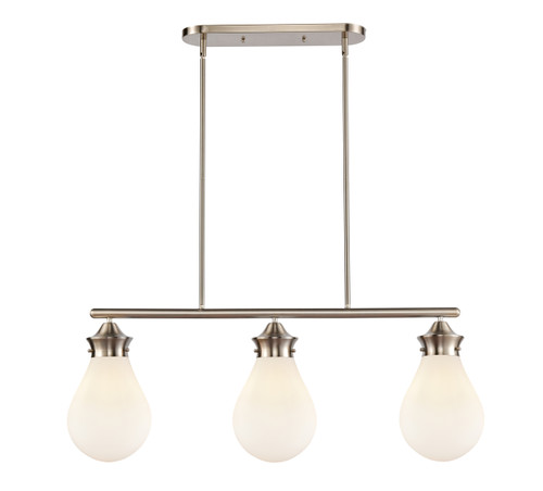 Genesis - 3 Light - 39 inch - Satin Nickel - Cord hung - Island Light (414-3I-SN-G4141-8-LED)