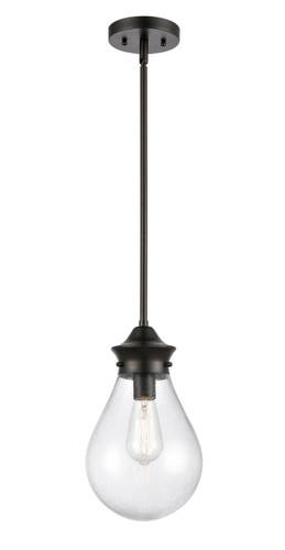 Genesis - 1 Light - 8 inch - Matte Black - Cord hung - Mini Pendant (414-1S-BK-G4144-8)