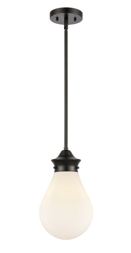 Genesis - 1 Light - 8 inch - Matte Black - Cord hung - Mini Pendant (414-1S-BK-8W)
