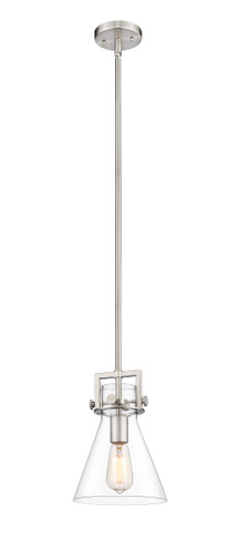 Newton Cone - 1 Light - 8 inch - Brushed Satin Nickel - Cord hung - Mini Pendant (411-1S-SN-8CL)