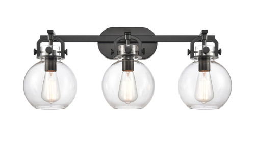 Newton Sphere - 3 Light - 27 inch - Matte Black - Bath Vanity Light (410-3W-BK-7CL-LED)