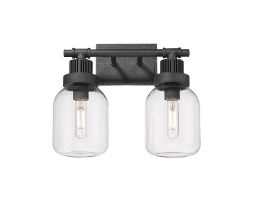 Somers - 2 Light - 15 inch - Weathered Zinc - Bath Vanity Light (472-2W-WZ-G472-6CL)