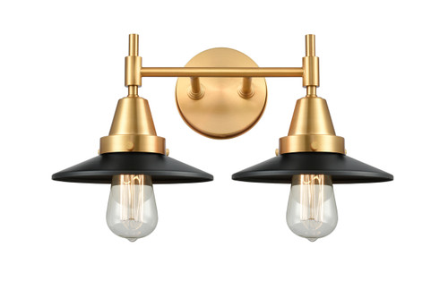Railroad - 2 Light - 17 inch - Satin Gold - Bath Vanity Light (447-2W-SG-M6-BK-LED)