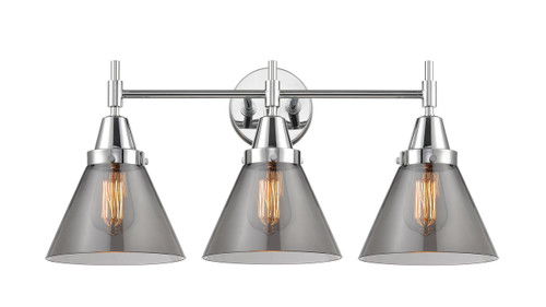 Cone - 3 Light - 26 inch - Polished Chrome - Bath Vanity Light (447-3W-PC-G43-LED)