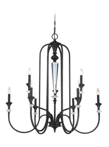 Boulevard 9 Light Chandelier In Mocha Bronze Silver Wash (26729-MBS)