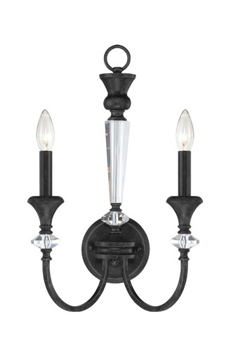 Boulevard 2 Light Wall Sconce In Mocha Bronze Silver Wash (26732-MBS)