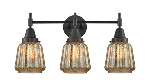 Chatham - 3 Light - 24 inch - Matte Black - Bath Vanity Light (447-3W-BK-G146)